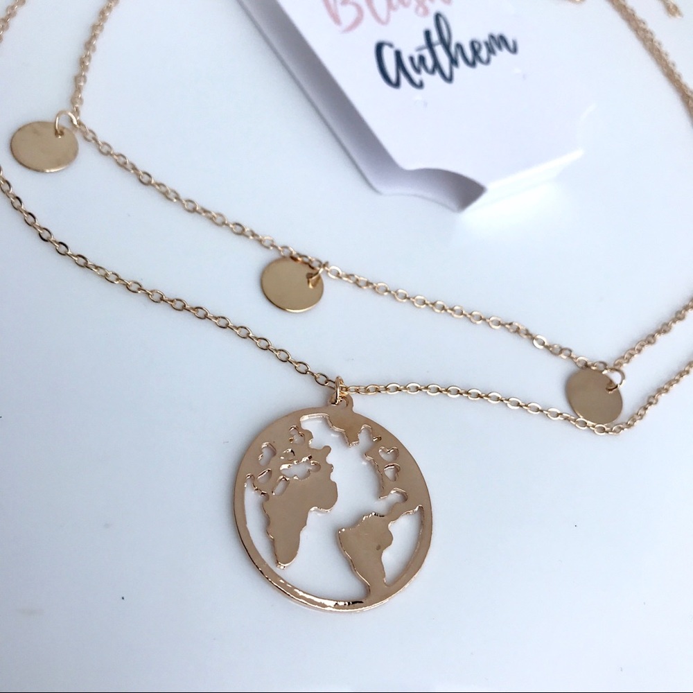 3 for $25⚡️ world map 2 layer sequin coin necklace - Picture 6 of 8